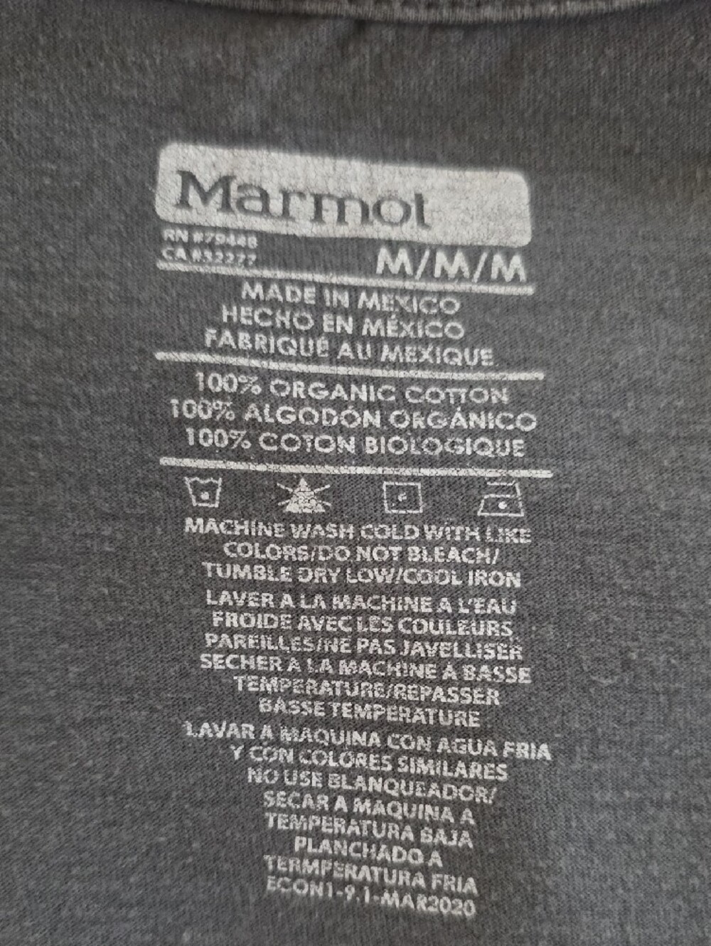 Marmot Charcoal Graphic Mountain Tee with Yellow & Teal Accents - Picture 2 of 6